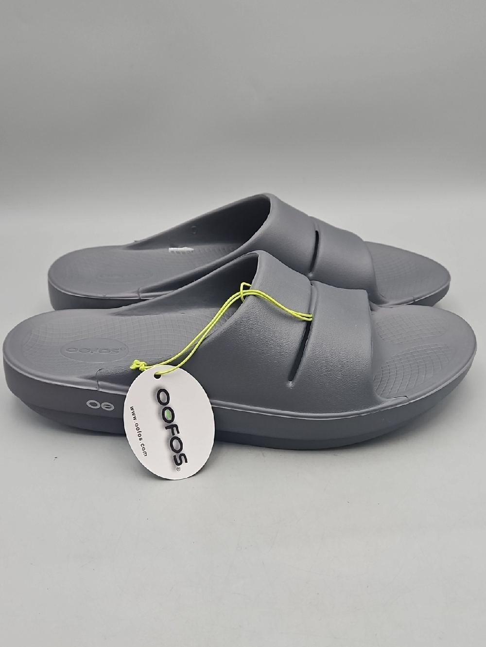 OOFOS OOahh recovery slide sandals Grey Gray Men 13